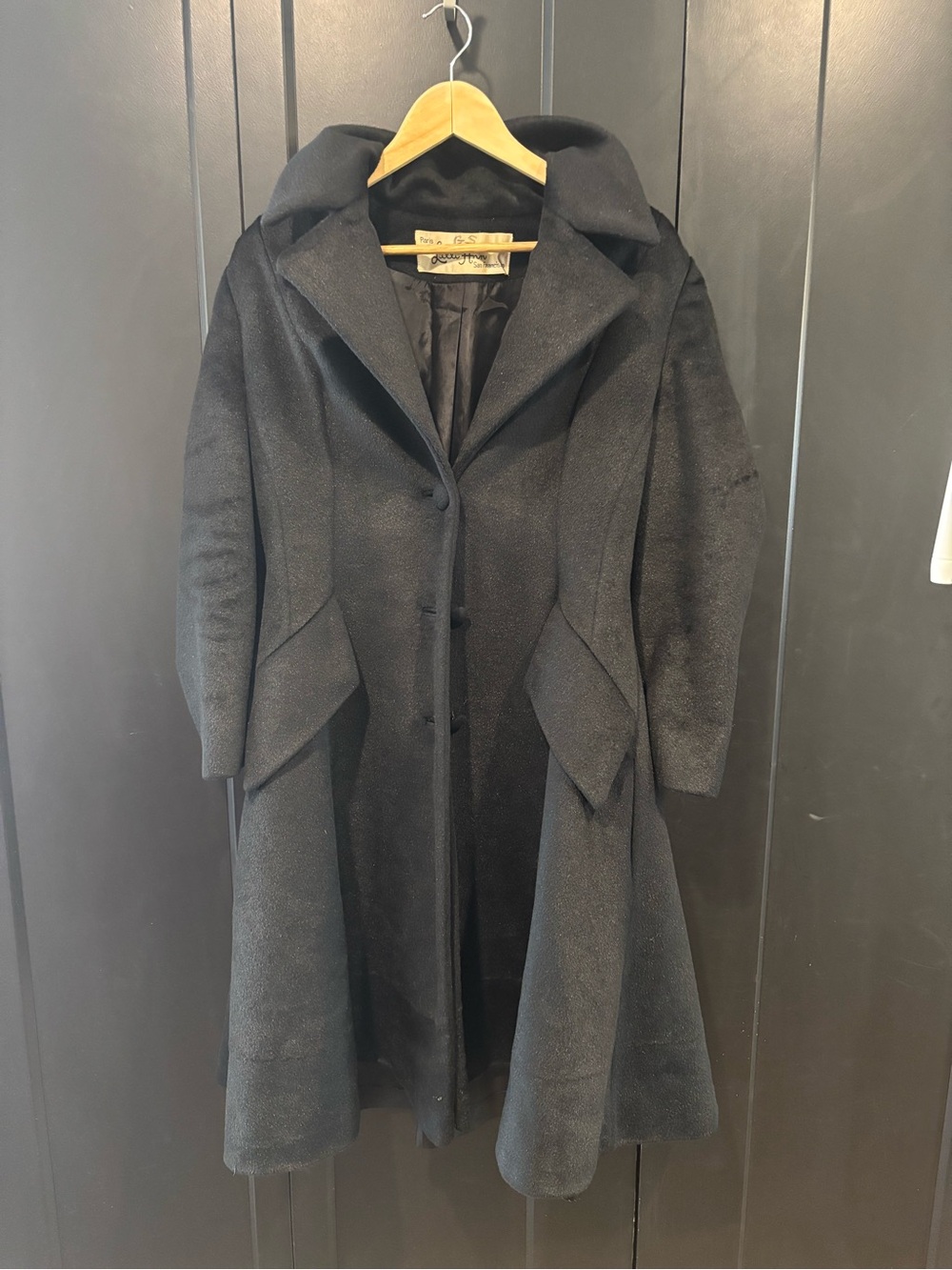Vintage 1960’s Black Long Wool Coat - Lilli Ann of San Francisco